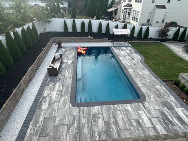 Inground pool with custom coping